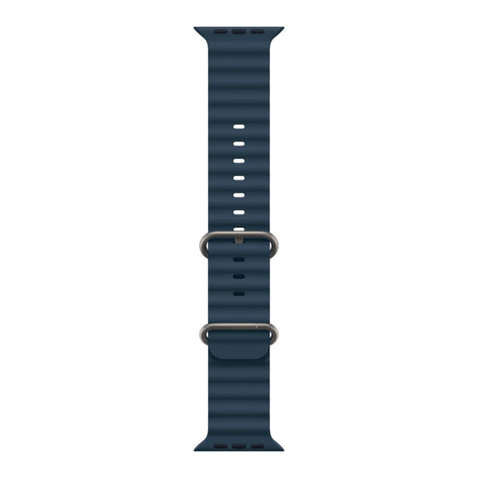 Ocean Silicone Watch Band For Apple Watch Ultra & Watch Ultra 2 49mm / Series 9&8&7 45mm / SE 3&SE 2&6&SE&5&4 44mm (Blue) - Watch Bands by buy2fix | Online Shopping UK | buy2fix