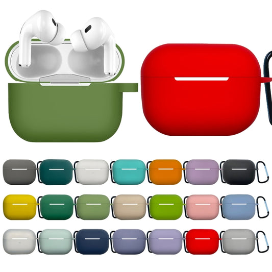 Earphone Silicone Protective Case with Buckle For AirPods Pro 2(Dark Green) - For AirPods Pro 2 by buy2fix | Online Shopping UK | buy2fix