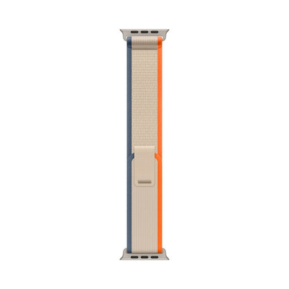 Nylon Watch Band For Apple Watch 46mm / 49mm / 45mm / 44mm (White+Orange) by buy2fix