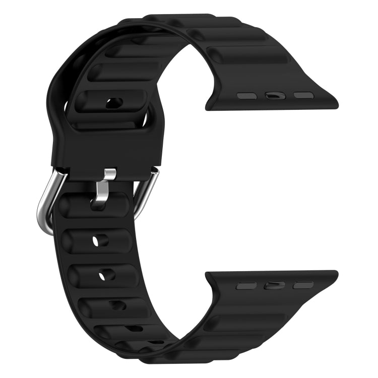 Ocean Ripple Watch Band For Apple Watch Series 8&7 41mm / SE 2&6&SE&5&4 40mm(Black) by buy2fix
