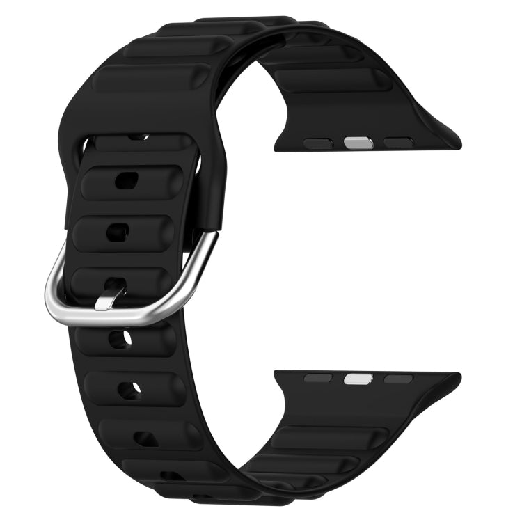 Ocean Ripple Watch Band For Apple Watch Series 8&7 41mm / SE 2&6&SE&5&4 40mm(Black) by buy2fix