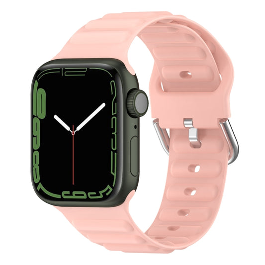 Ocean Ripple Watch Band For Apple Watch Series 8&7 41mm / SE 2&6&SE&5&4 40mm(Light Pink) by buy2fix
