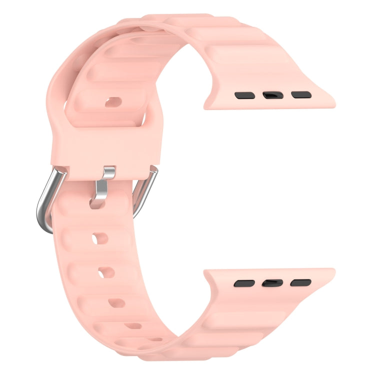 Ocean Ripple Watch Band For Apple Watch Series 8&7 41mm / SE 2&6&SE&5&4 40mm(Light Pink) by buy2fix