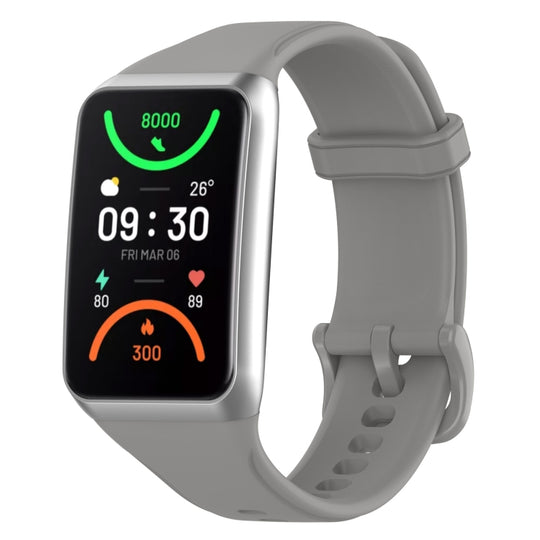 For OPPO Band 2 Solid Color Soft Silicone Watch Band(Grey)