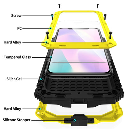 For iPhone 11 Pro Shockproof Waterproof Dust-proof Metal + Silicone Protective Case with Holder(Yellow) - iPhone 11 Pro Cases by buy2fix | Online Shopping UK | buy2fix