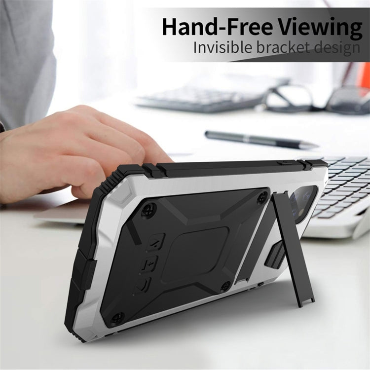 For iPhone 11 Pro Shockproof Waterproof Dust-proof Metal + Silicone Protective Case with Holder(Silver) - iPhone 11 Pro Cases by buy2fix | Online Shopping UK | buy2fix