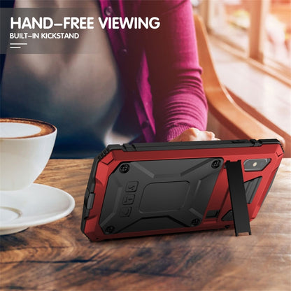 For iPhone XS Max Shockproof Waterproof Dust-proof Metal + Silicone Protective Case with Holder(Red) - More iPhone Cases by buy2fix | Online Shopping UK | buy2fix