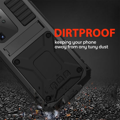 For Galaxy S20 Ultra Shockproof Waterproof Dust-proof Metal + Silicone Protective Case with Holder(Black) - Galaxy Phone Cases by buy2fix | Online Shopping UK | buy2fix