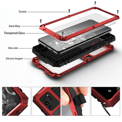 For Galaxy S20 Ultra Shockproof Waterproof Dust-proof Metal + Silicone Protective Case with Holder(Red) - Galaxy Phone Cases by buy2fix | Online Shopping UK | buy2fix