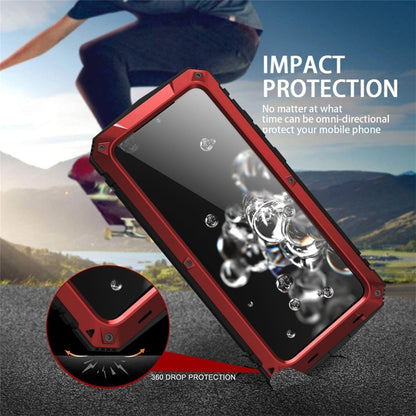 For Galaxy S20 Ultra Shockproof Waterproof Dust-proof Metal + Silicone Protective Case with Holder(Red) - Galaxy Phone Cases by buy2fix | Online Shopping UK | buy2fix
