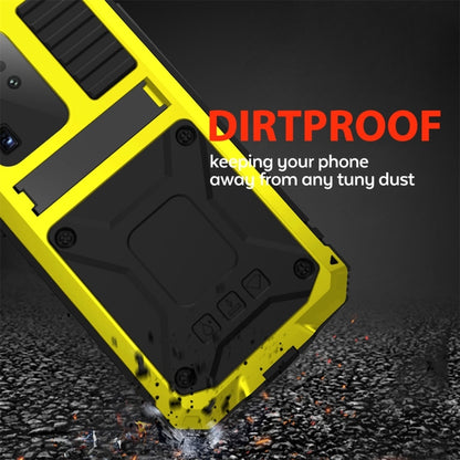For Galaxy S20 Ultra Shockproof Waterproof Dust-proof Metal + Silicone Protective Case with Holder(Yellow) - Galaxy Phone Cases by buy2fix | Online Shopping UK | buy2fix