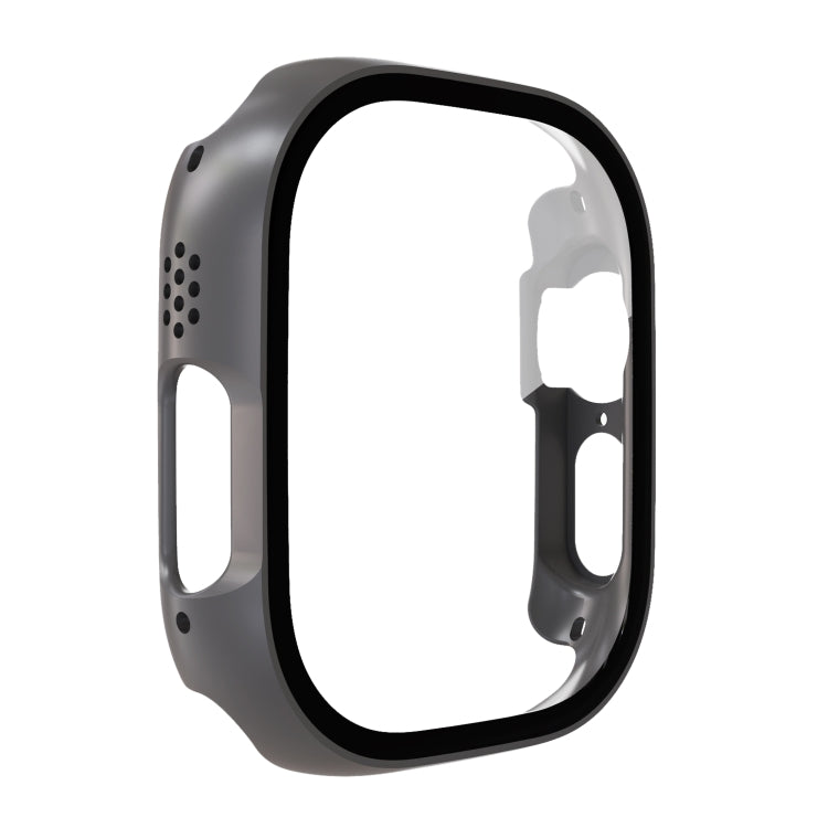 Tempered Glass Film PC Watch Case For Apple Watch Ultra 1 / 2 / 3 49mm(Grey) by buy2fix
