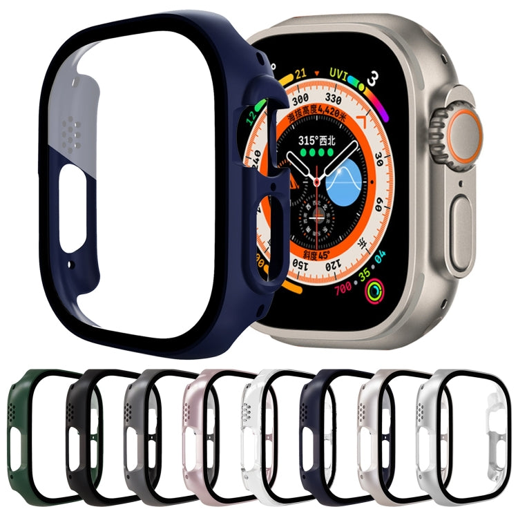 Tempered Glass Film PC Watch Case For Apple Watch Ultra 1 / 2 / 3 49mm(Grey) by buy2fix