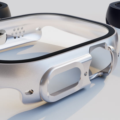 Tempered Glass Film PC Watch Case For Apple Watch Ultra 1 / 2 / 3 49mm(Rose Gold) by buy2fix