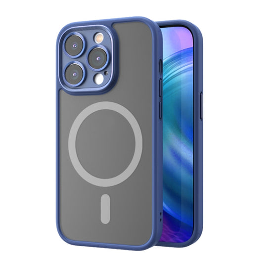 For iPhone 14 ROCK Guard Skin-feel MagSafe Phone Case (Blue)