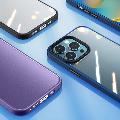 For iPhone 14 Pro ROCK Guard Transparent Phone Case(Purple) - iPhone 14 Pro Cases by ROCK | Online Shopping UK | buy2fix