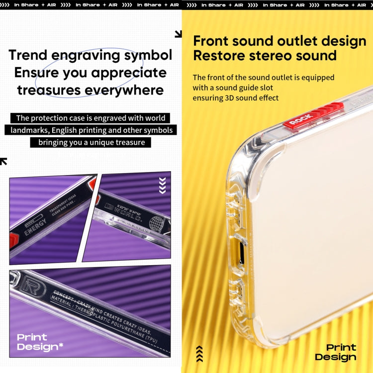 For iPhone 14 ROCK Air InShare Phone Case (Transparent) - iPhone 14 Cases by ROCK | Online Shopping UK | buy2fix