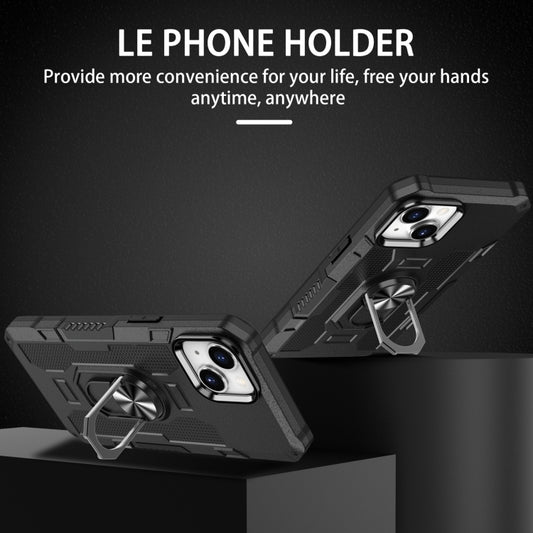 For iPhone 13 Ring Holder Armor Hybrid Phone Case(Black) by buy2fix