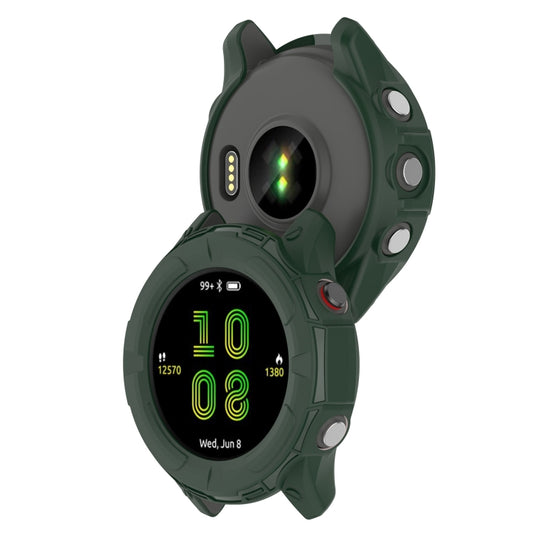 For Garmin Forerunner 255S TPU Armor Hollow Protective Case(Olive Green) - Watch Cases by buy2fix | Online Shopping UK | buy2fix
