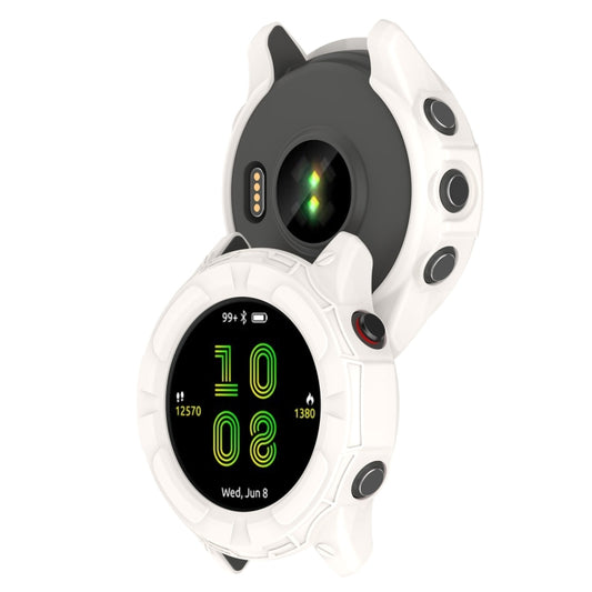 For Garmin Forerunner 255S TPU Armor Hollow Protective Case(Ivory White) - Watch Cases by buy2fix | Online Shopping UK | buy2fix