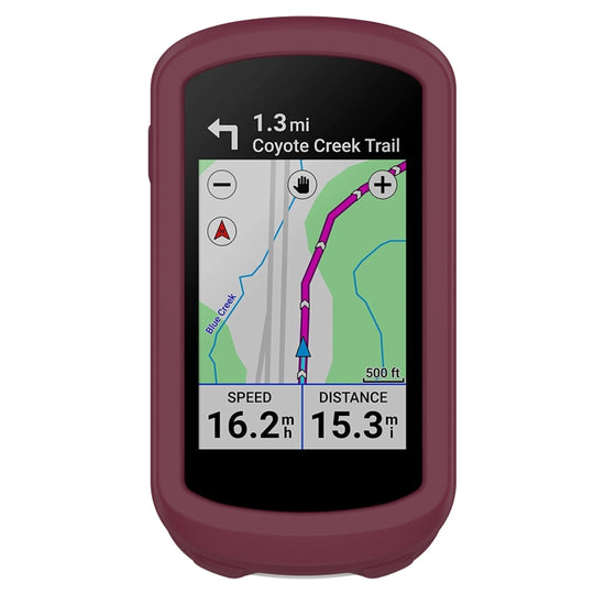 For Garmin Edge Explore 2 Stopwatch Silicone Protective Case(Wine Red)