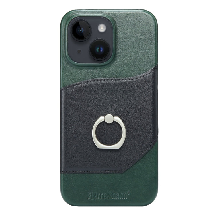 For iPhone 14 Fierre Shann Oil Wax Texture Genuine Leather Back Case (Black) - iPhone 14 Cases by FIERRE SHANN | Online Shopping UK | buy2fix