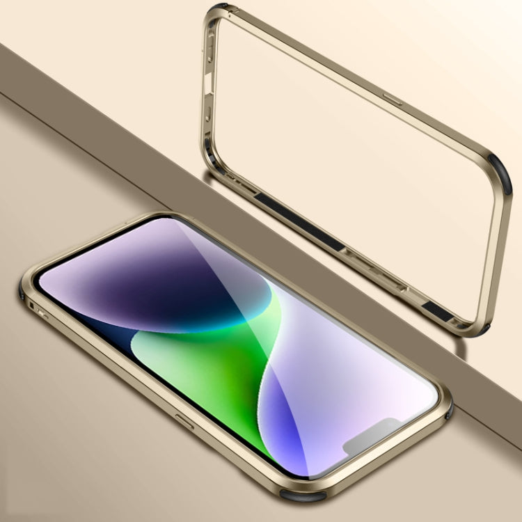 For iPhone 14 Four Corners Shockproof Metal Frame Phone Case (Gold) - iPhone 14 Cases by buy2fix | Online Shopping UK | buy2fix