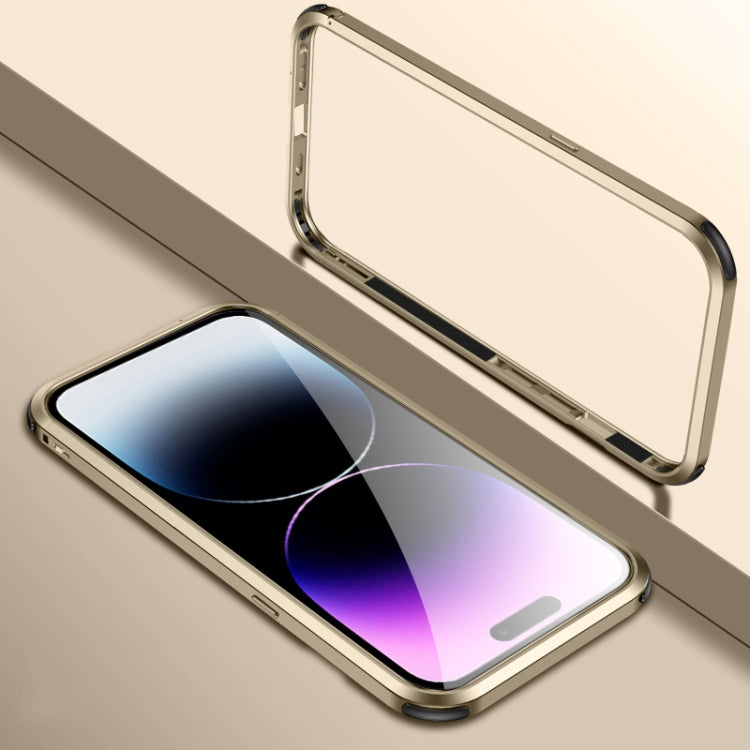 For iPhone 14 Pro Max Four Corners Shockproof Metal Frame Phone Case (Gold) - iPhone 14 Pro Max Cases by buy2fix | Online Shopping UK | buy2fix