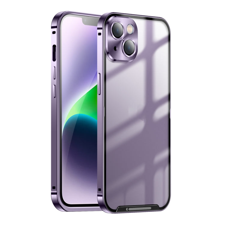 For iPhone 14 Frosted Metal Phone Case (Purple) - iPhone 14 Cases by buy2fix | Online Shopping UK | buy2fix
