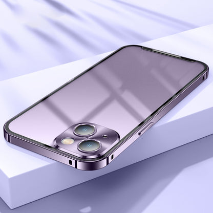 For iPhone 14 Frosted Metal Phone Case (Purple) - iPhone 14 Cases by buy2fix | Online Shopping UK | buy2fix