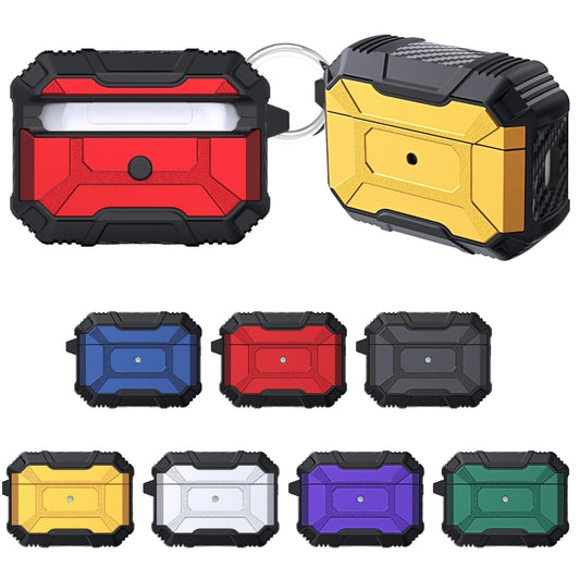 For AirPods Pro 2 Battle Armor Four-corner Shockproof Earphone Protective Cover (Black) - For AirPods Pro 2 by buy2fix | Online Shopping UK | buy2fix