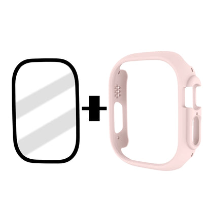 Tempered Glass Film Frosted PC Watch Case For Apple Watch Ultra 3 / 2 / 1 49mm(Pink) by buy2fix