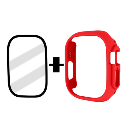 Tempered Glass Film Frosted PC Watch Case For Apple Watch Ultra 3 / 2 / 1 49mm(Red) by buy2fix