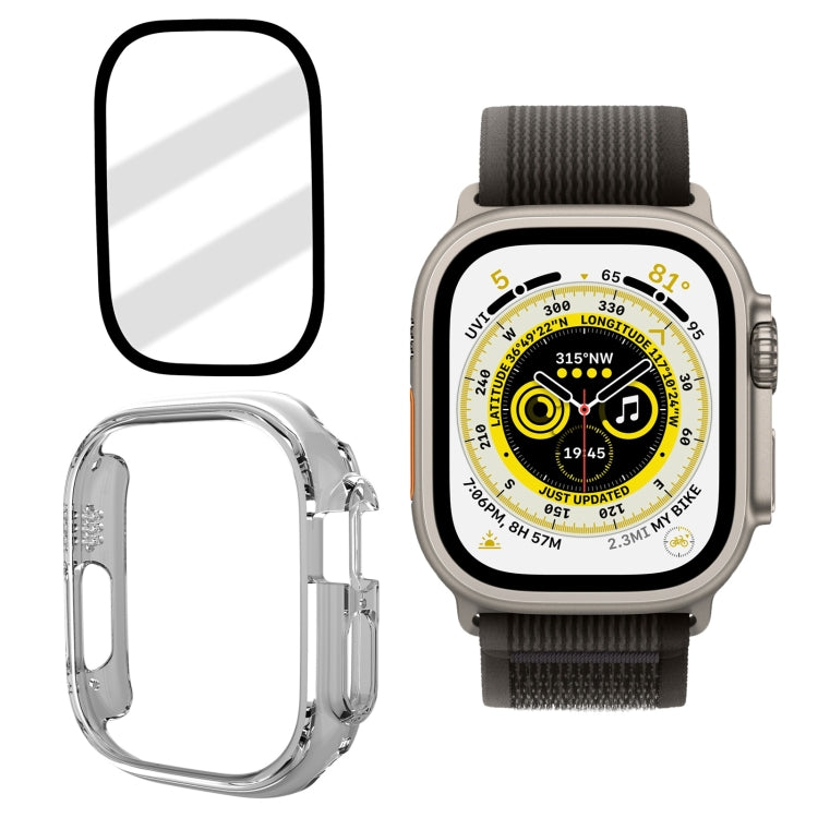 Tempered Glass Film Frosted PC Watch Case For Apple Watch Ultra 3 / 2 / 1 49mm(Transparent) by buy2fix