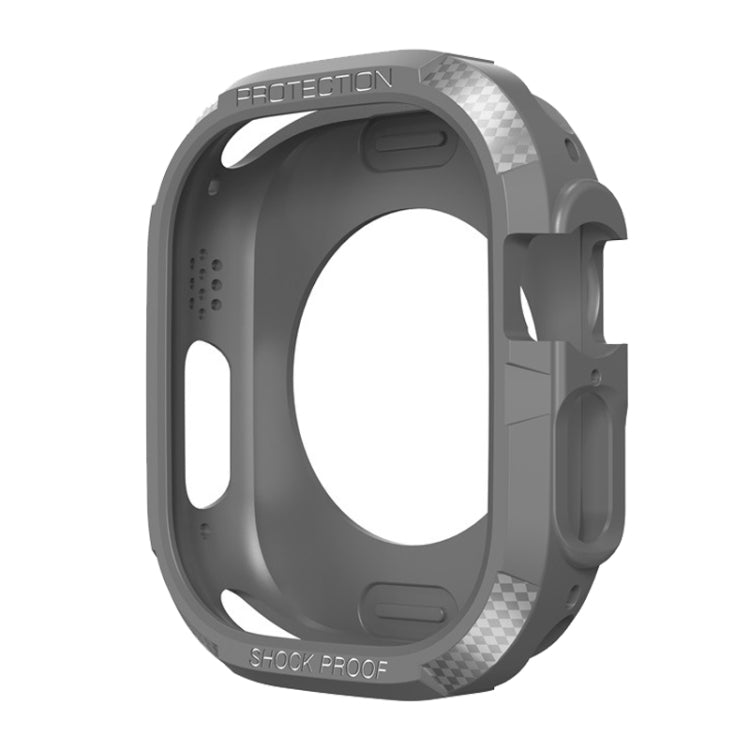 Three-proof TPU Carbon Fiber Protective Case For Apple Watch Ultra 3 / 2 / 1 49mm(Grey) by buy2fix
