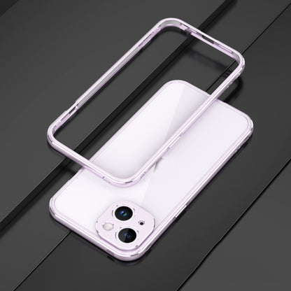 For iPhone 14 Aurora Series Lens Protector + Metal Frame Phone Case (Purple Silver) - iPhone 14 Cases by buy2fix | Online Shopping UK | buy2fix