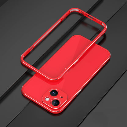 For iPhone 14 Aurora Series Lens Protector + Metal Frame Phone Case (Red) - iPhone 14 Cases by buy2fix | Online Shopping UK | buy2fix