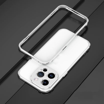 For iPhone 14 Pro Max Aurora Series Lens Protector + Metal Frame Phone Case (Silver) - iPhone 14 Pro Max Cases by buy2fix | Online Shopping UK | buy2fix