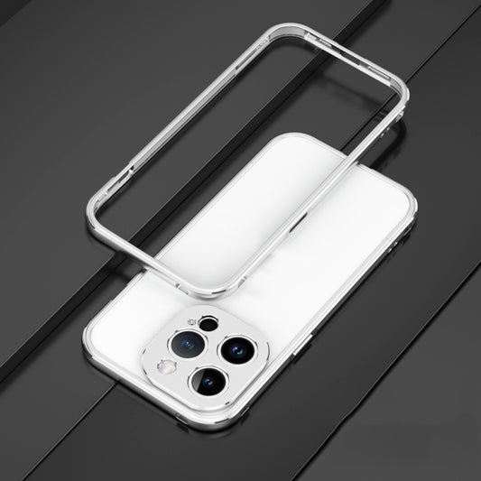 For iPhone 14 Pro Max Aurora Series Lens Protector + Metal Frame Phone Case (Silver) - iPhone 14 Pro Max Cases by buy2fix | Online Shopping UK | buy2fix