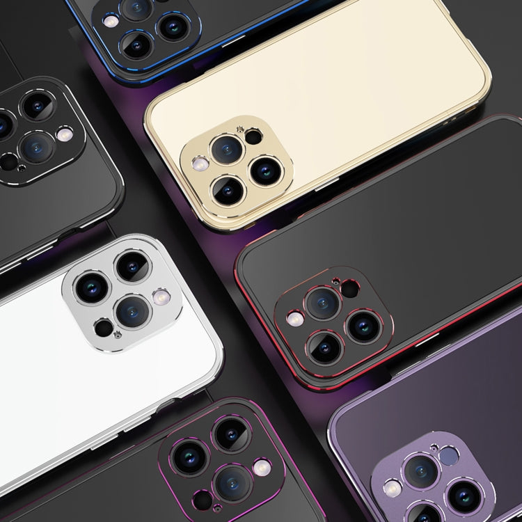 For iPhone 14 Pro Max Aurora Series Lens Protector + Metal Frame Phone Case (Black Purple) - iPhone 14 Pro Max Cases by buy2fix | Online Shopping UK | buy2fix