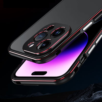 For iPhone 14 Pro Max Aurora Series Lens Protector + Metal Frame Phone Case (Purple Silver) - iPhone 14 Pro Max Cases by buy2fix | Online Shopping UK | buy2fix