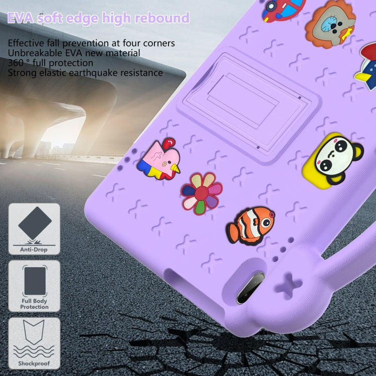 For Huawei MediaPad T5 10.1 Handle Kickstand Children EVA Shockproof Tablet Case(Light Purple) - Huawei by buy2fix | Online Shopping UK | buy2fix