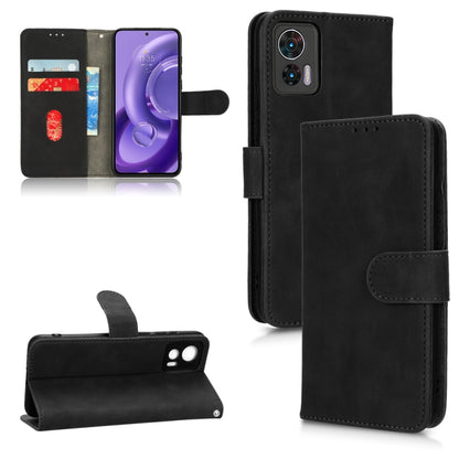 For Motorola Edge 30 Lite / Edge 30 Neo Skin Feel Magnetic Flip Leather Phone Case(Black) by buy2fix