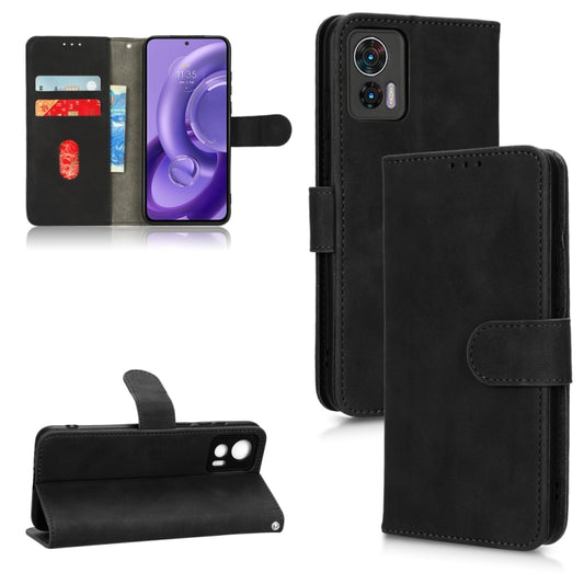 For Motorola Edge 30 Lite / Edge 30 Neo Skin Feel Magnetic Flip Leather Phone Case(Black) by buy2fix