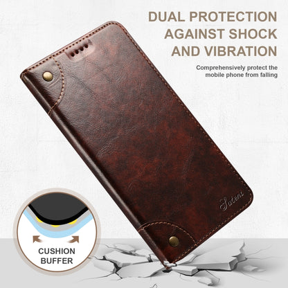 For iPhone 14 Baroque Simple Flip Leather Phone Case (Dark Brown) - iPhone 14 Cases by buy2fix | Online Shopping UK | buy2fix