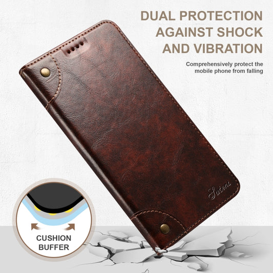 For iPhone 14 Baroque Simple Flip Leather Phone Case (Dark Brown) - iPhone 14 Cases by buy2fix | Online Shopping UK | buy2fix