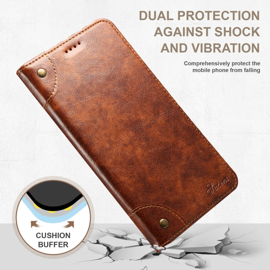 For iPhone 14 Plus Baroque Simple Flip Leather Phone Case (Light Brown) - iPhone 14 Plus Cases by buy2fix | Online Shopping UK | buy2fix