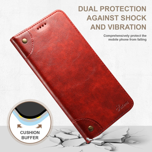 For iPhone 14 Plus Baroque Simple Flip Leather Phone Case (Red) - iPhone 14 Plus Cases by buy2fix | Online Shopping UK | buy2fix