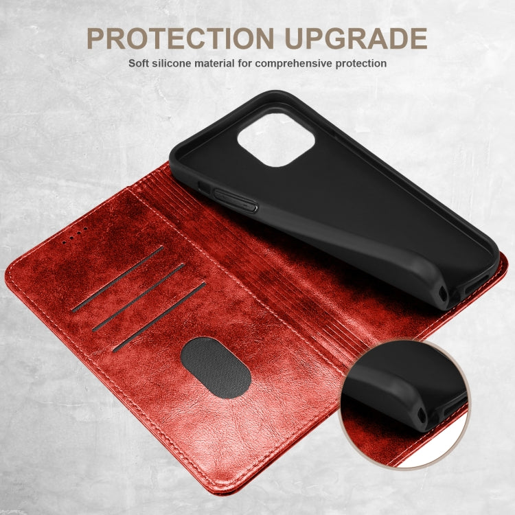 For iPhone 14 Plus Baroque Simple Flip Leather Phone Case (Red) - iPhone 14 Plus Cases by buy2fix | Online Shopping UK | buy2fix