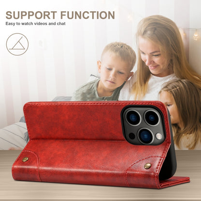 For iPhone 14 Pro Max Baroque Simple Flip Leather Phone Case (Red) - iPhone 14 Pro Max Cases by buy2fix | Online Shopping UK | buy2fix